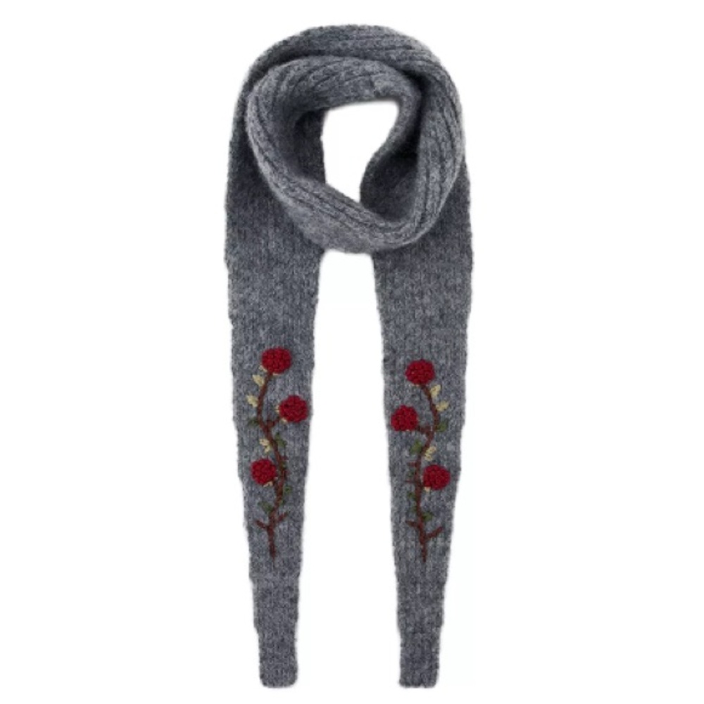 FLORAL EMBROIDERED KNIT BANDANA
